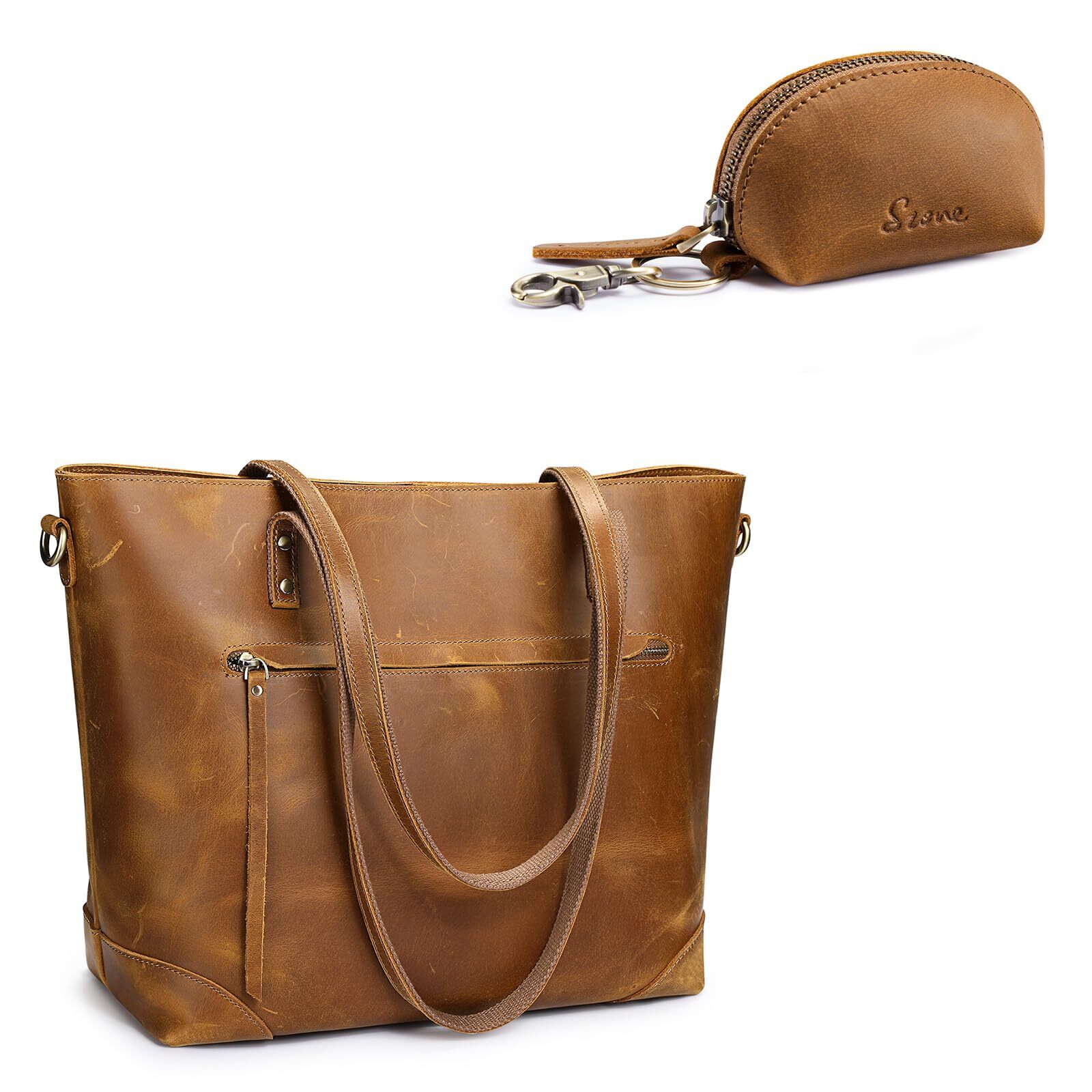 4883 Leather Tote Bag With Small Leather Coin Purse